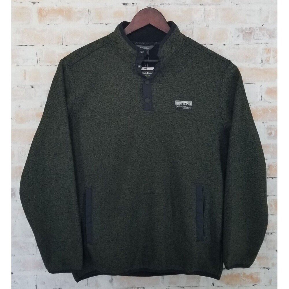 NWT Eddie Bauer Sweater Fleece Knit Hunter Forest Night Classic Fit‎ Men's Small